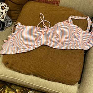 Red white and blue swim top